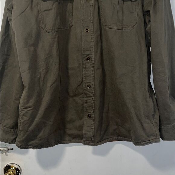 GIOBERTI Olive Green 100% Cotton & Soft Twill Shirt Jacket w/ Flannel Lining-XL - Picture 6 of 12